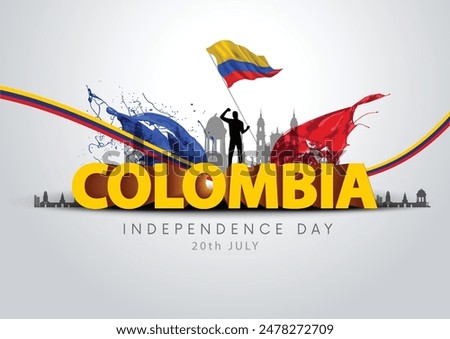 happy Independence day Colombia July 20 greetings. abstract vector illustration design.