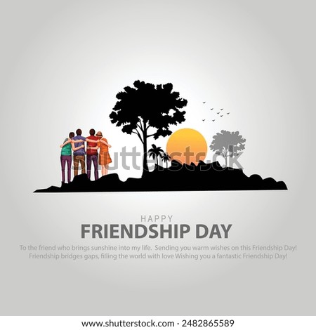 new Happy international friendship day greeting card, friends group. abstract vector illustration design