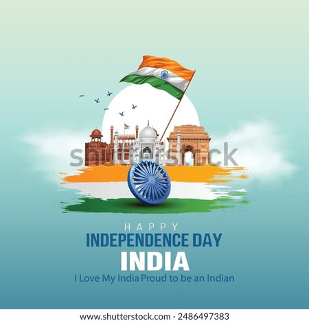 happy independence day India greetings. abstract vector illustration design.