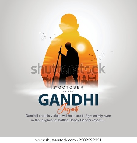 2nd October Happy gandhi jayanti. indian Freedom Fighter Mahatma Gandhi he is known as Bapu. abstract vector illustration design 