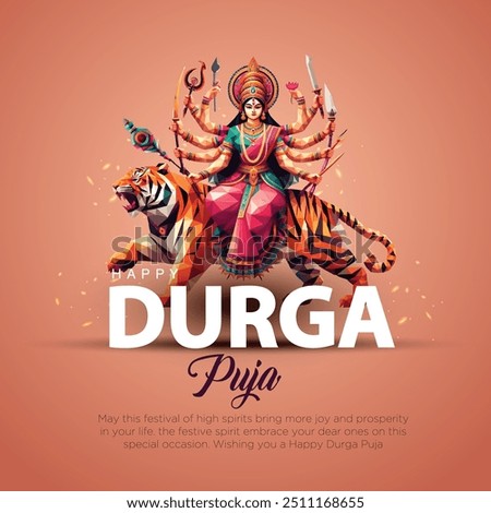 Indian God Happy Durga Puja Subh Navratri background. editable vector illustration design