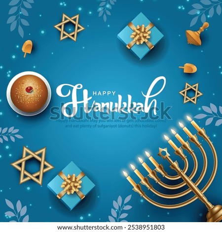 Israel celebrating happy Hannukah festival. creative abstract vector illustration design.