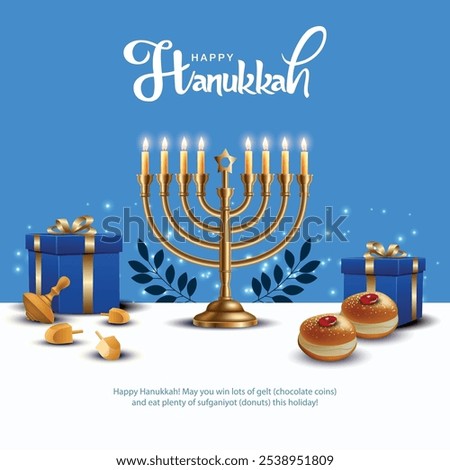 Israel celebrating happy Hannukah festival. creative abstract vector illustration design.