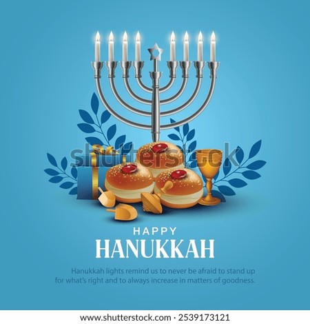 Israel celebrating happy Hannukah festival. creative abstract vector illustration design.