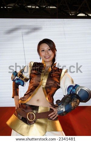 cosplayer (person dressed as an anime character) at the tokyo game  show 2006