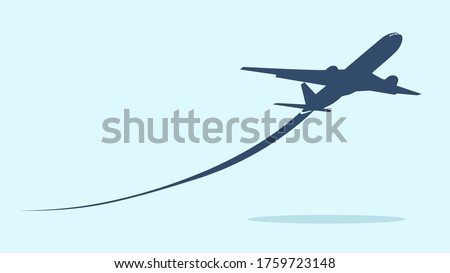 Airplane symbol.Flying up airplane icon.Takeoff plane symbol.Vector illustration