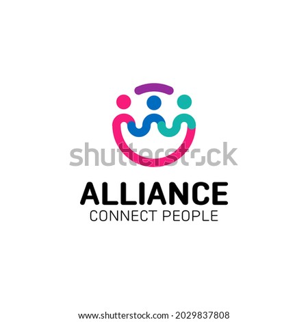 people group logo. Connecting partner teamwork. Unity, Alliance, Community friendship. successful family union recent vector. business symbols. 