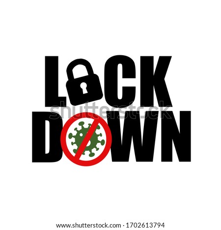 Corona virus Lock down symbol. Corona virus pandemic puts countries on lock down. Lock down concept for virus outbreak corona virus Lock down logo design vector.