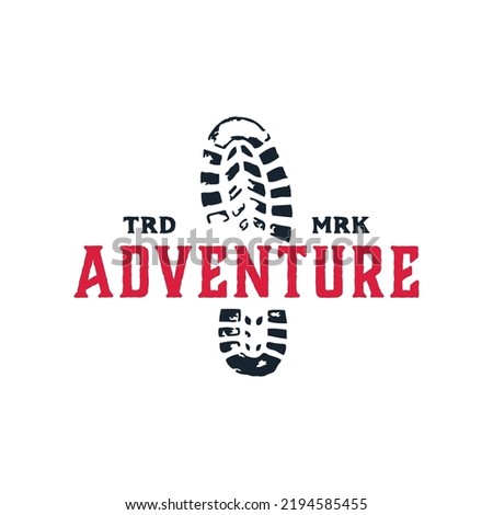 adventure shoe trail logo vintage illustration