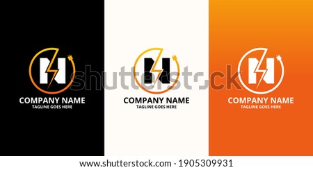 Flash initial letter NLogo Icon Template. Illustration vector graphic. Design concept Electrical Bolt and electric plugs With letter symbol. Perfect for corporate, more technology brand identity