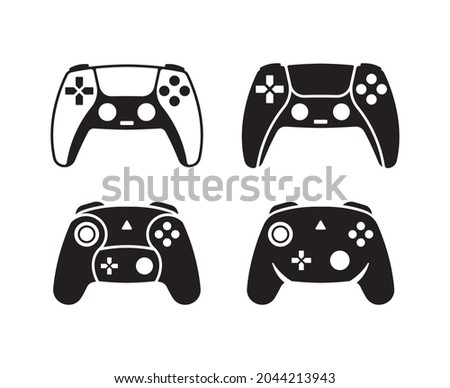 set of console game controller icon vector for websites