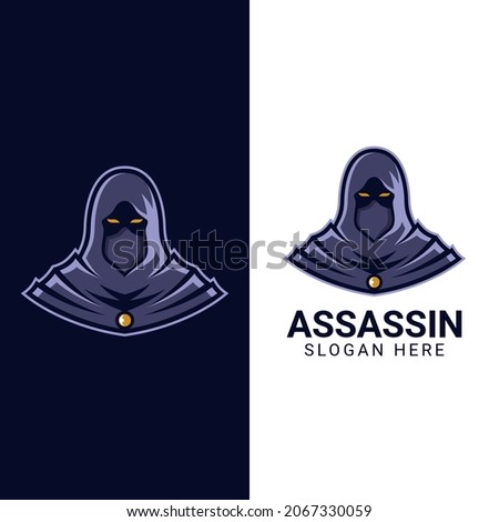 assassin illustration for esports logo design vector