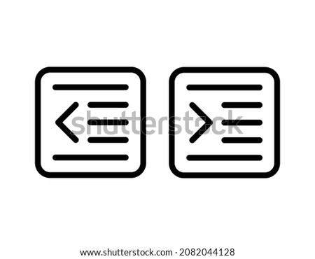 right and leaf indent line art vector icon