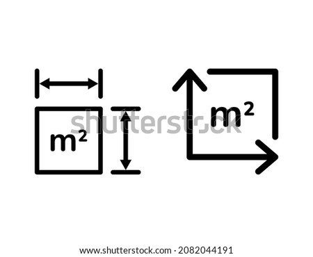 m2 area vector icon isolated on white background Stok fotoğraf © 
