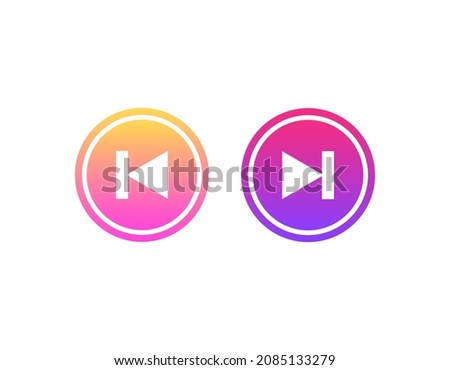 previous and next video playback vector icon isolated on white background