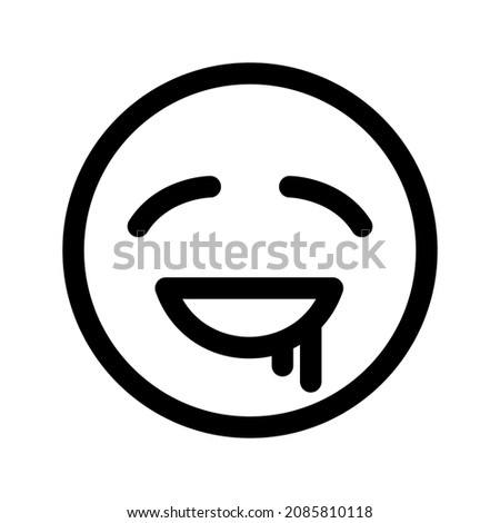 drooling emoji vector icon isolated on white background