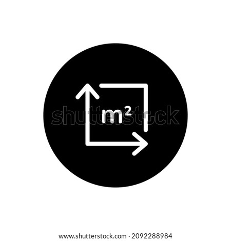 area m2 icon vector isolated on white background Zdjęcia stock © 