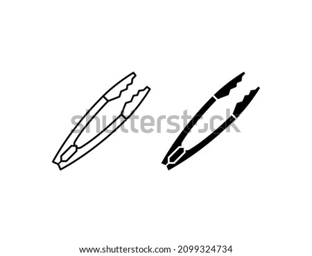 tongs icon vector isolated on white background Foto stock © 