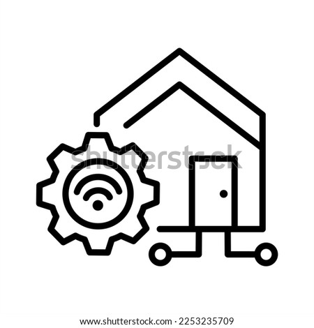 Technology house gear outline icon