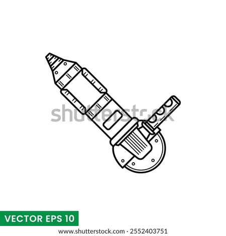 grinding machine line art and glyphs vector icon isolated on white background