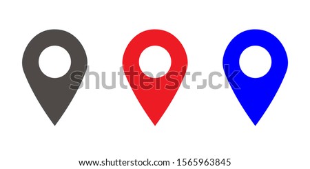 Location icon. Positioning sign in map. Pin vector illustration.