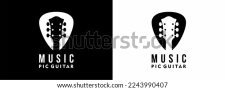 vector guitar pic piano logo template simple design