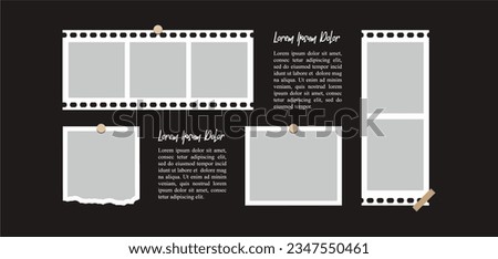 Pictures or photos frame collage. comics page grid layout abstract photo frames and digital photo wall template