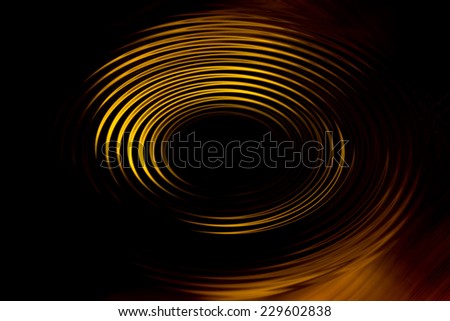 Abstract background of spin circle crescent in metallic yellow gold effect