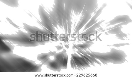 Abstract zoom motion blur background of the lone tree in black, white, and grey with  feel of spooky, creepy, background for horror movie poster