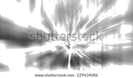 Abstract zoom motion blur background of the lone tree in black, white, and grey with  feel of spooky, creepy, background for horror movie poster