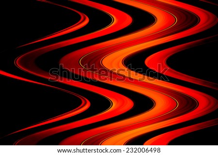 Abstract background  with wave effect with current in black,  yellow, orange, and red