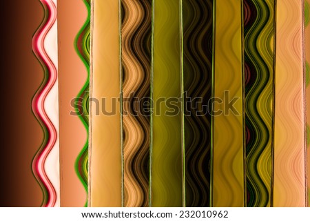Abstract background  with wave effect with current in multicolor, including black,  yellow, orange, pink, and green