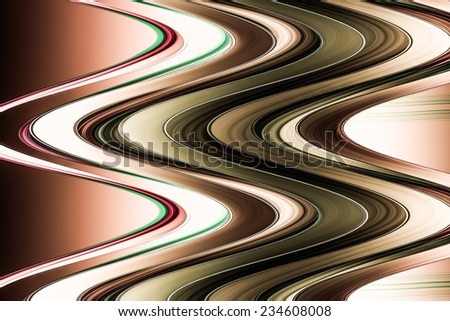 Abstract background  with wave effect with current in multicolor including black,  yellow, orange, red, brown, and green