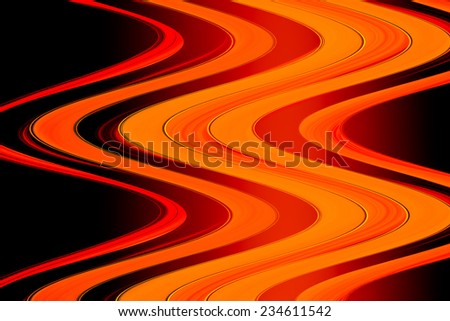 Abstract background  with wave effect with current in black,  yellow, orange, and red