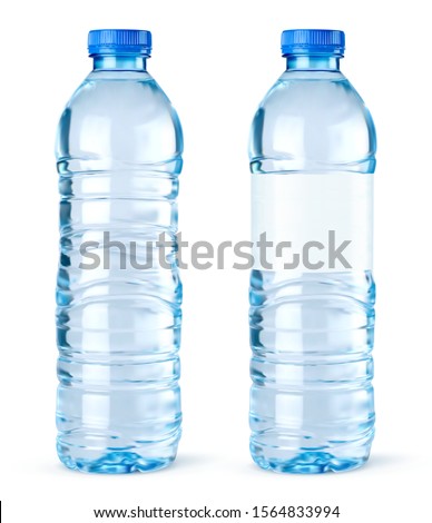 Vector bottles of water on white background