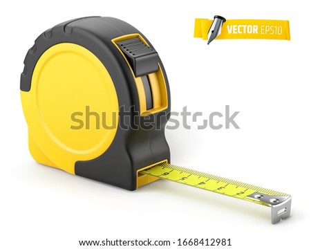 Vector tape measure on white background
