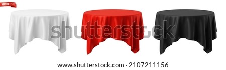 Vector realistic illustration of tablecloths on a white background.