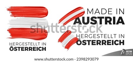 Vector made in Austria logos on a white background.