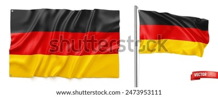 Similar – Image, Stock Photo a German flag is flying on a pole between the tree top in the colours of autumn and the shadow of its autumnal leaves on the stones of the building