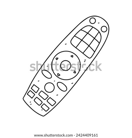 Remote control. Hand drawn doodle style. Vector illustration isolated on white. Coloring page.