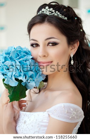 Bride with long hair