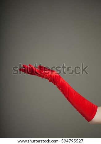 Similar – Image, Stock Photo Hands with red gloves working