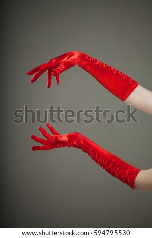 Similar – Image, Stock Photo Hands with red gloves working