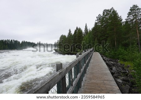 Similar – Image, Stock Photo Storforsen rapids in the evening light II
