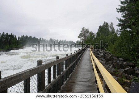 Similar – Image, Stock Photo Storforsen rapids in the evening light II