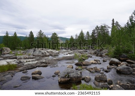 Similar – Image, Stock Photo Storforsen rapids in the evening light II