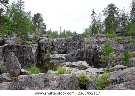 Similar – Image, Stock Photo Storforsen rapids in the evening light II