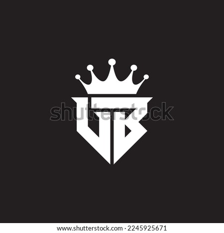 VB or BV logo monogram symbol shield with crown shape design vector