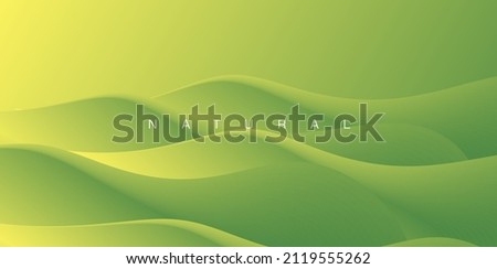 Green volume waves abstract background, nature eco wallpaper or presentation backdrop, abstract