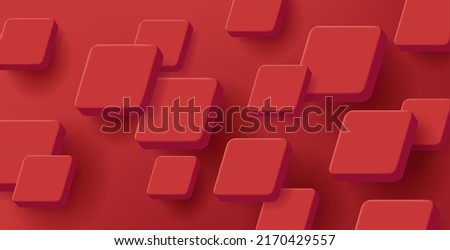 red volume squares creating dynamic texture, 3d render style. Vector illustration